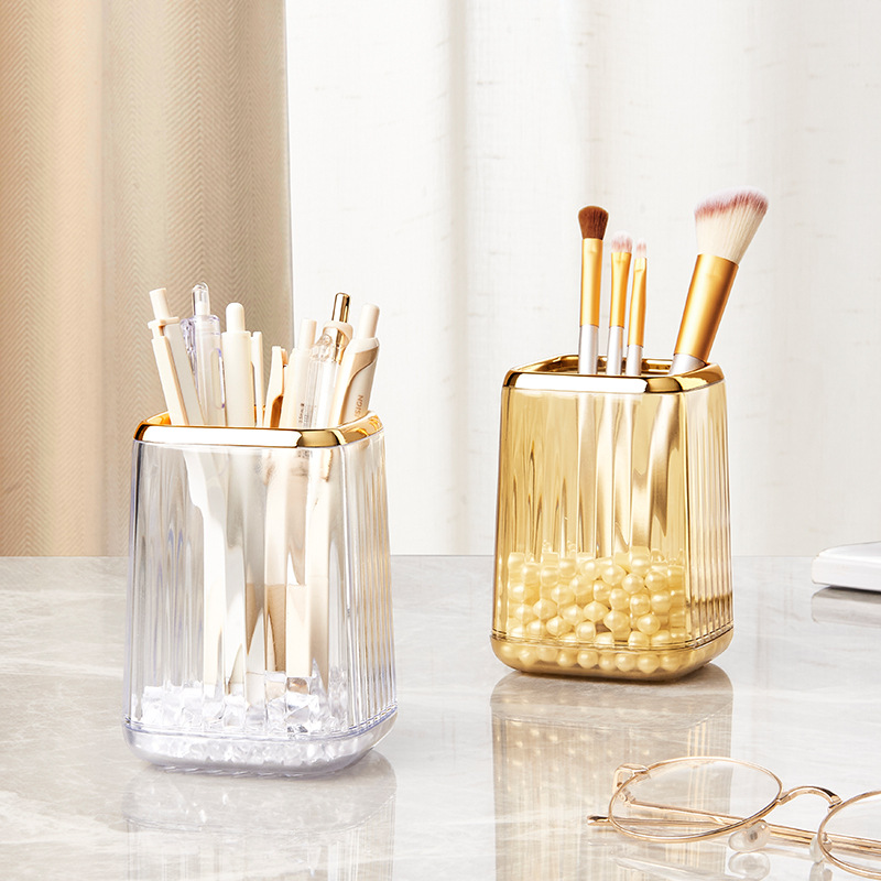 Luxury Skincare And Makeup Brands - Desktop Cosmetic Brushes Storage Box Make