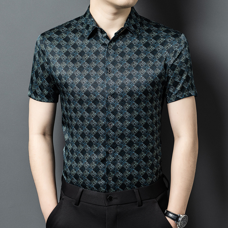 Luxurious Silk Print Shirts Fo - Luxury Skincare Men avaliação e preço