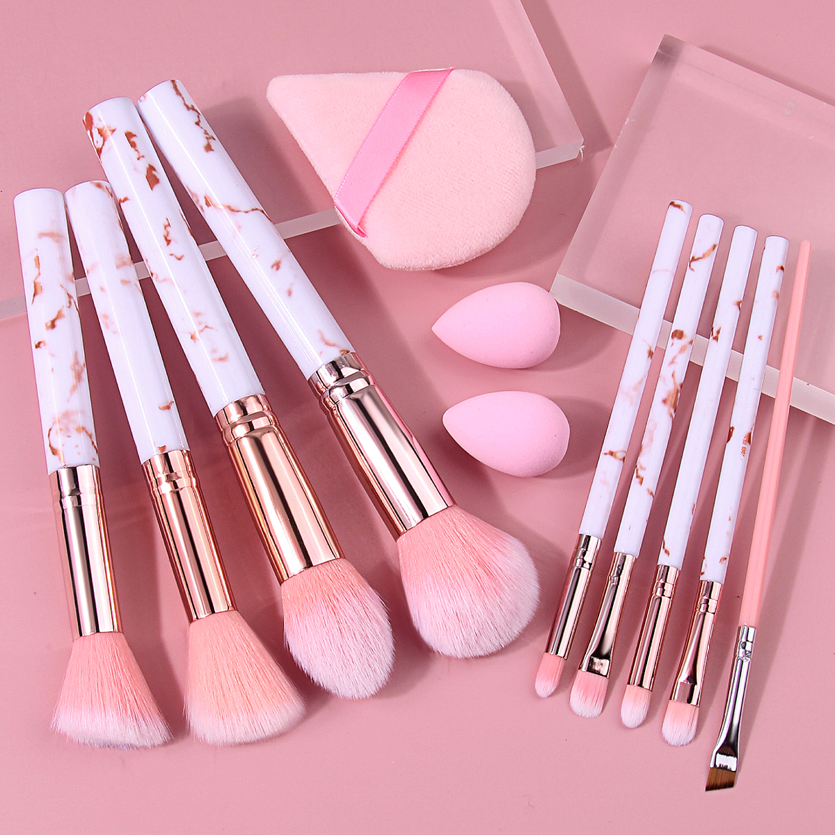 Luxury Pink Marble Makeup Brus - Luxury Skincare And Makeup Brands avaliação e preço