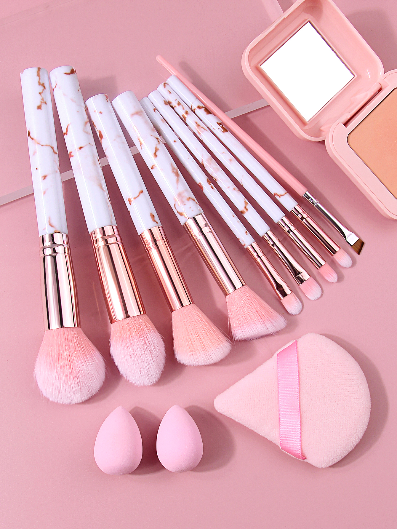 Luxury Pink Marble Makeup Brus - Luxury Skincare And Makeup Brands avaliação e preço