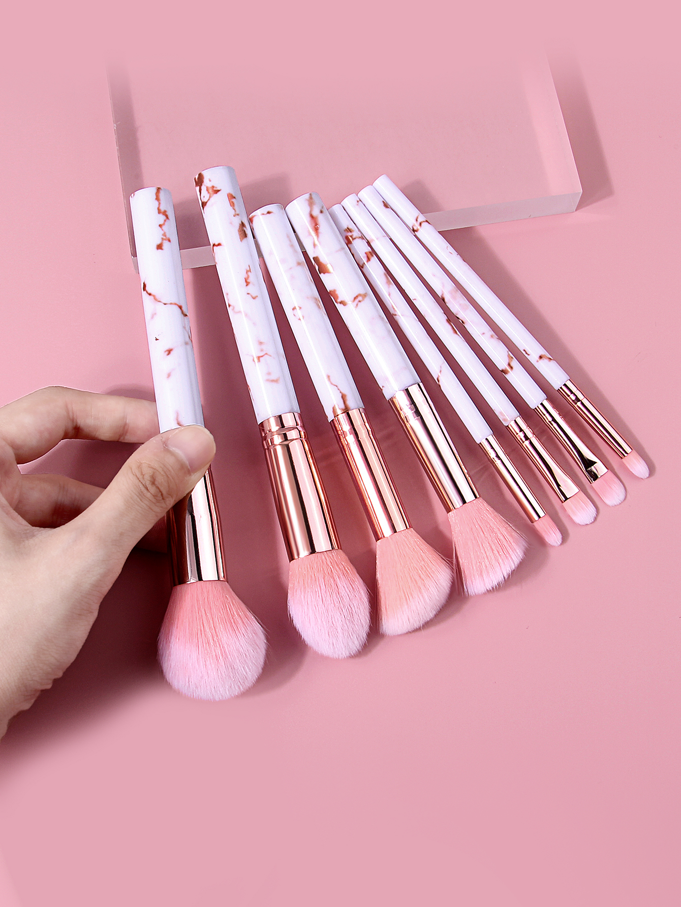 Luxury Pink Marble Makeup Brus - Luxury Skincare And Makeup Brands avaliação e preço